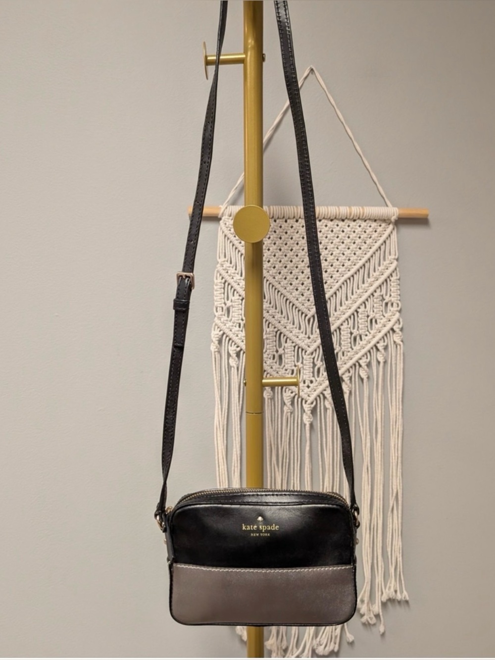 Kate Spade Two-Tone Black and Taupe Crossbody Bag